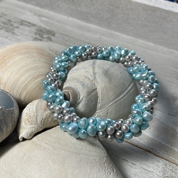 Silver twist pearl bracelet - Picture 6 of 6